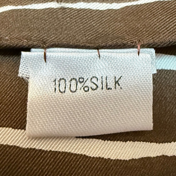 100% Silk Scarf with Tribal Design - Hand-Rolled Edges - Picture 9 of 9